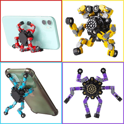 Transformable Fidget Spinners 4 Pcs for Kids and Adults Stress Relief Sensory Toys for Boys and Girls Fingertip Gyros for ADHD Autism for Kids (Fidget Toys 4pc)