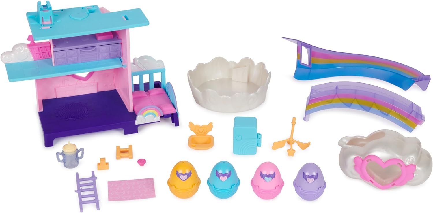 Hatchimals Alive, Hatchi-Nursery Playset Toy with 4 Mini Figures in Self-Hatching Eggs, 13 Accessories, Kids Toys for Girls and Boys Ages 3 and up