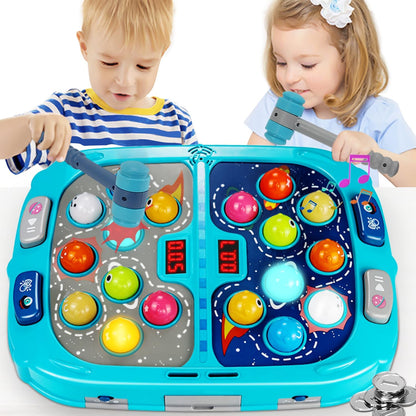 Whack A Mole Game, Toys for 3-12 Year Old Boys and Girls, Whack A Mole Toys for Toddlers,Gifts for 3 4 5 6+ Year Old Boys, Interactive Educational Toys with Sound and Light, PK Mode with 2 Hammers