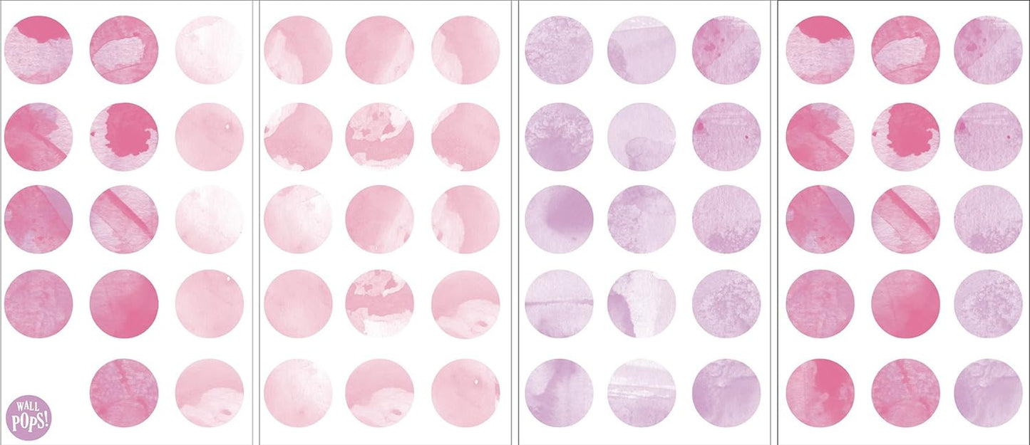 Wall Pops DWPK2466 Watercolor Dots Wall Art Kit, Pink 59 Count (Pack of 1)