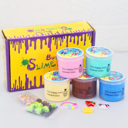 5 Pack Butter Slime Kit,Birthday Gifts for Kids,Party Favor for Girls & Boys,Non Sticky,Super Soft Sludge Toy