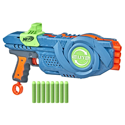 NERF Elite 2.0 Flipshots Flip-8 Blaster, Rotating Dart Barrels, 8-Dart Capacity, 8 Elite Darts, Toy Foam Blasters, Kids Outdoor Games & Toys for Boys & Girls