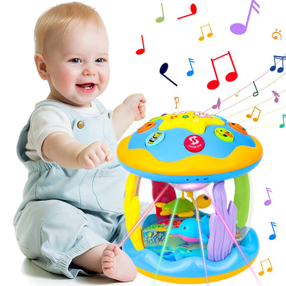 Aboosam Baby Toys 6 to 12 Months - Musical Learning Infant Toys 12-18 Months - Babies Ocean Rotating Light Up Toys for Toddlers 1 2 3+ Years Old Boys Girls Baby Gifts