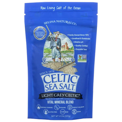 Celtic Sea Salt Light Grey Pouch 8.0 OZ (Pack of 1)