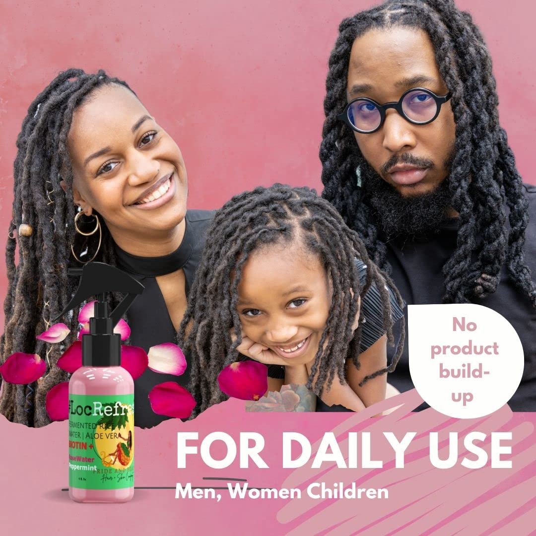 Rose Water For Locs, Daily Moisturizing Refreshing Spray, Rose Water For Hair, Rosewater and Peppermint Hair Scalp Moisturizer.