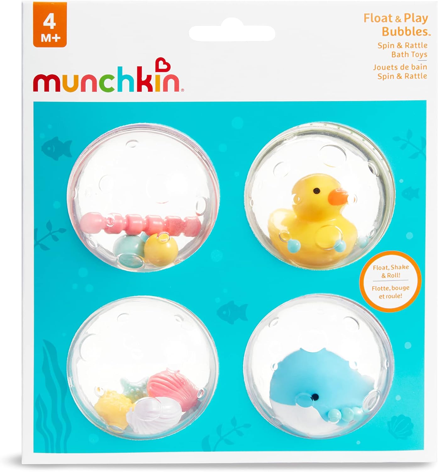 Munchkin® Float & Play Bubbles™ Baby and Toddler Bath Toy, 4 Count