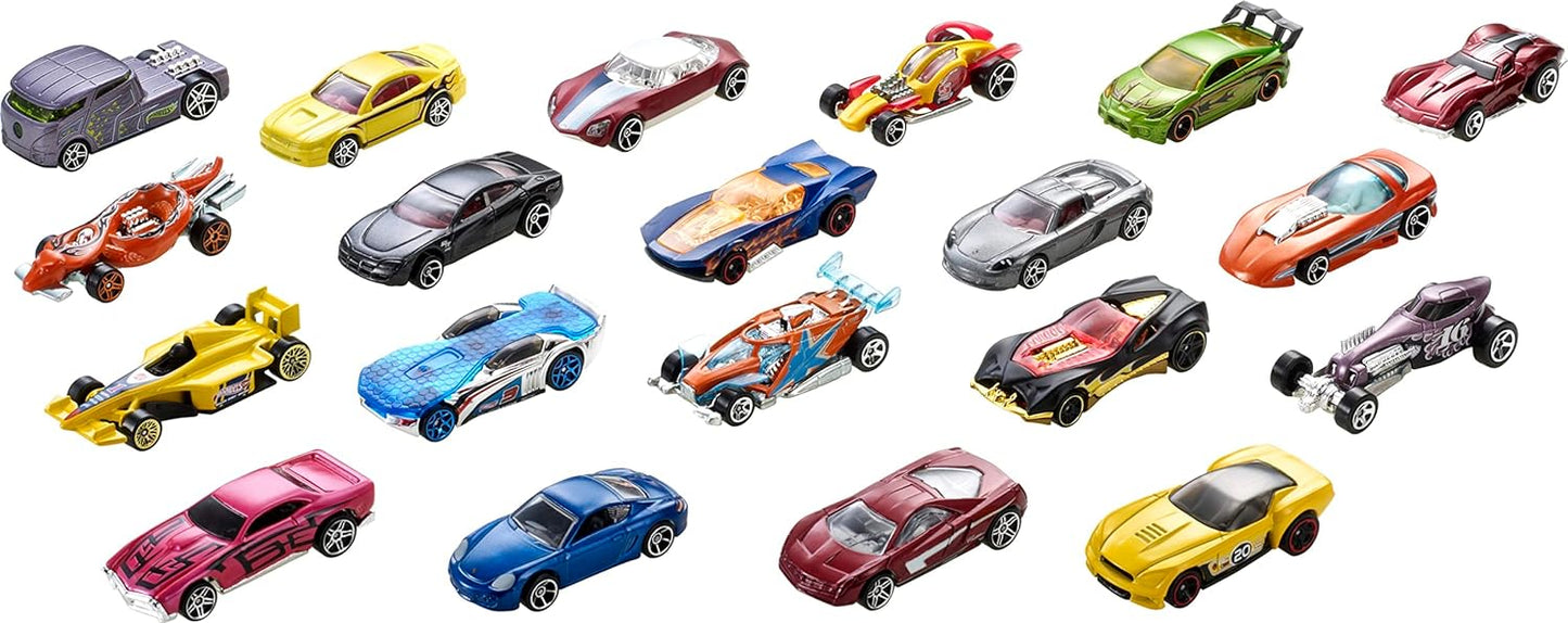 Hot Wheels Set of 20 Toy Cars & Trucks in 1:64 Scale, Collectible Vehicles (Styles May Vary)