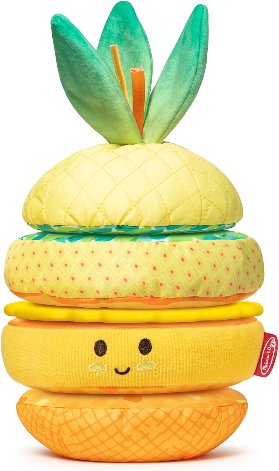 Melissa & Doug Multi-Sensory Pineapple Soft Stacker Infant Toy - Stacking Toys For Babies, Pineapple Stacking Toy For Infants