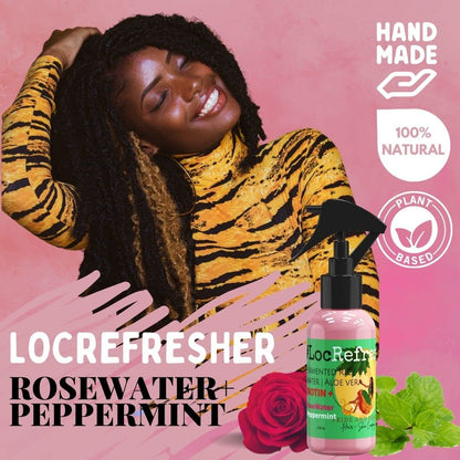 Rose Water For Locs, Daily Moisturizing Refreshing Spray, Rose Water For Hair, Rosewater and Peppermint Hair Scalp Moisturizer.