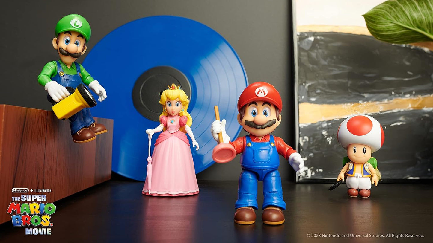 The Super Mario Bros. Movie - 5 Inch Action Figures Series 1 – Mario Figure with Plunger Accessory