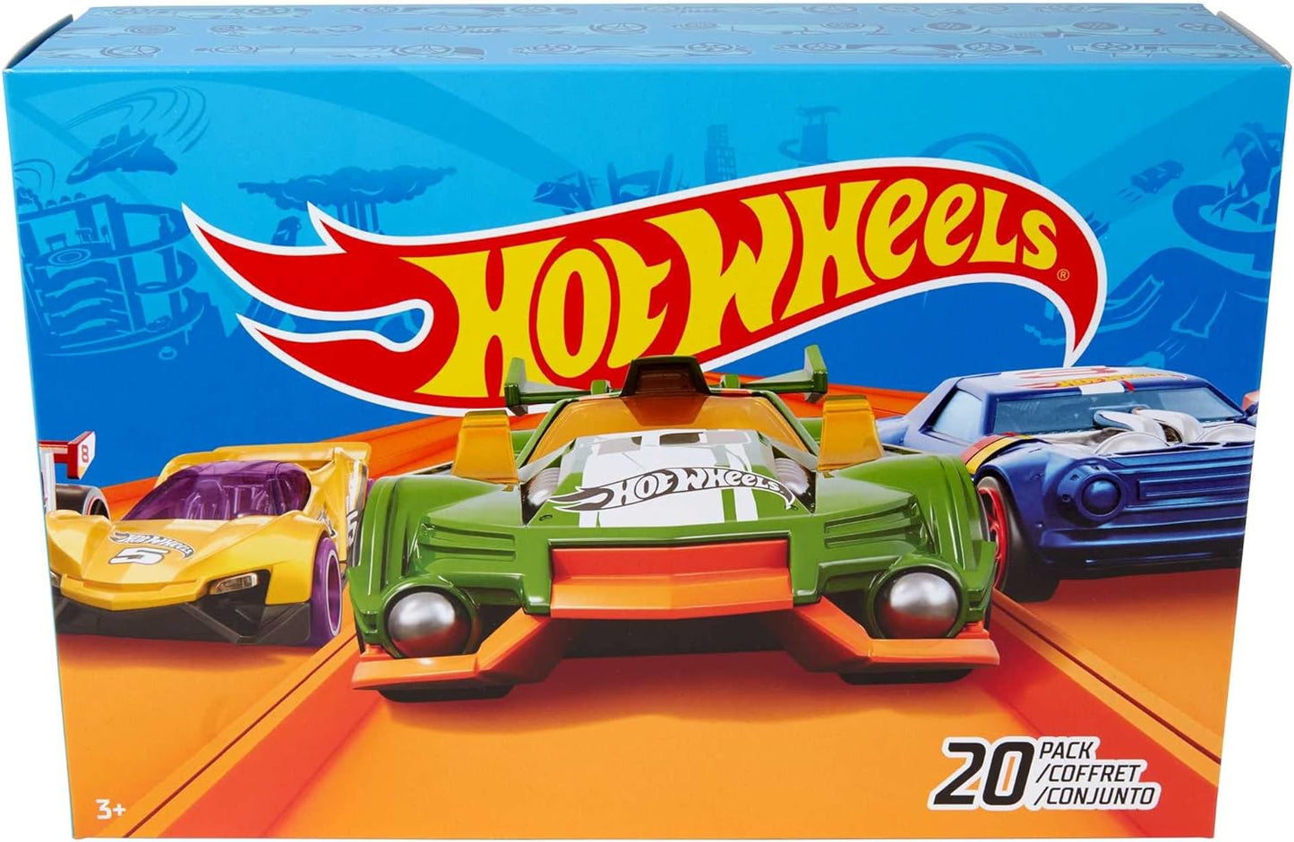 Hot Wheels Set of 20 Toy Cars & Trucks in 1:64 Scale, Collectible Vehicles (Styles May Vary)