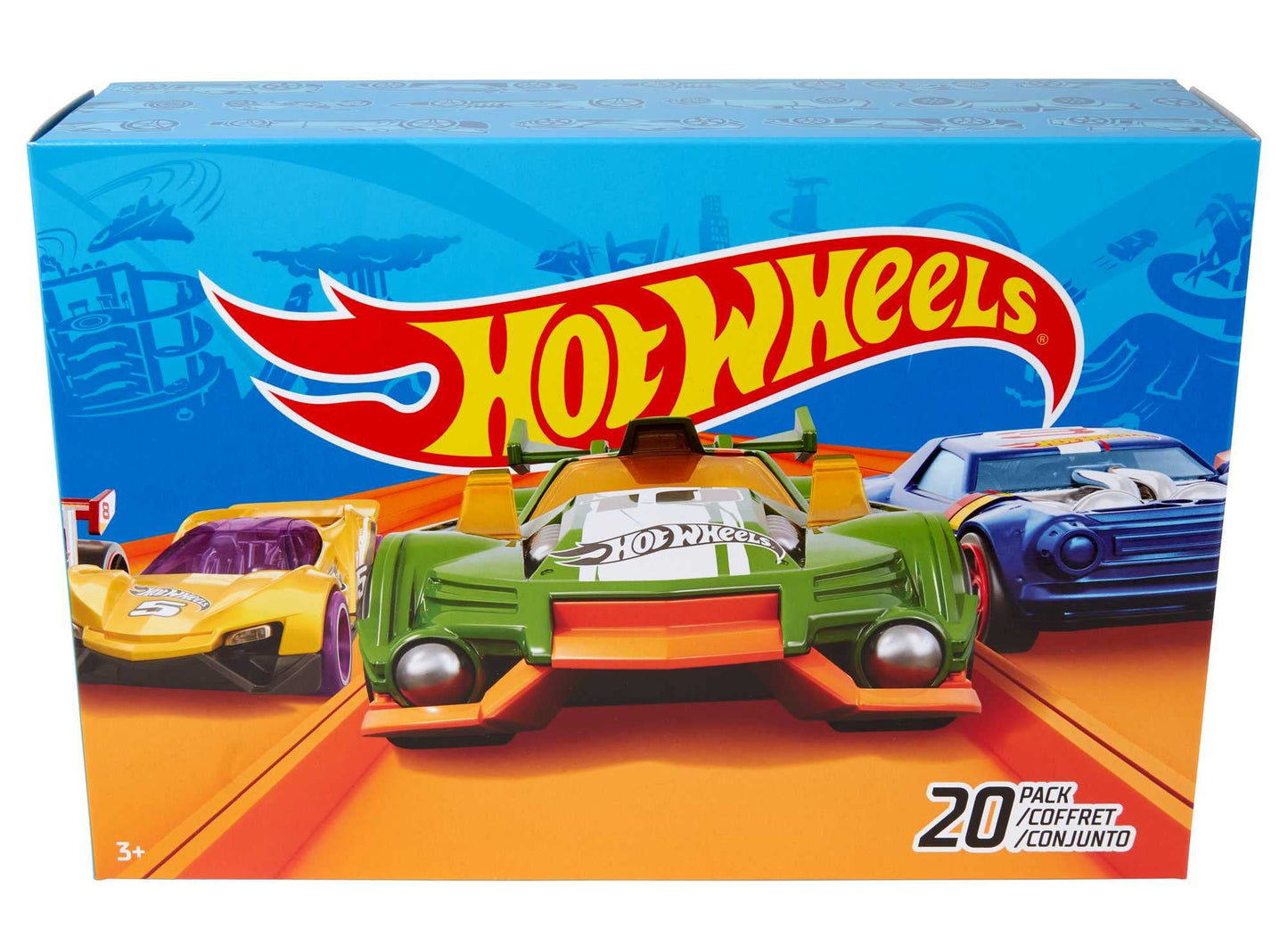 Hot Wheels Set of 20 Toy Cars & Trucks in 1:64 Scale, Collectible Vehicles (Styles May Vary)