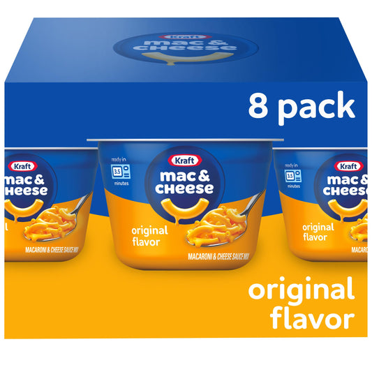 Kraft Original Easy Microwavable Macaroni and Cheese Cups (8 ct Box, 2.05 oz Cups)