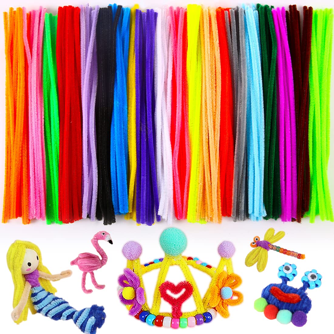 Pipe Cleaners, Pipe Cleaners Craft, Arts and Crafts, Crafts, Craft Supplies, Art Supplies (200 Multi-Color Pipe Cleaners)…