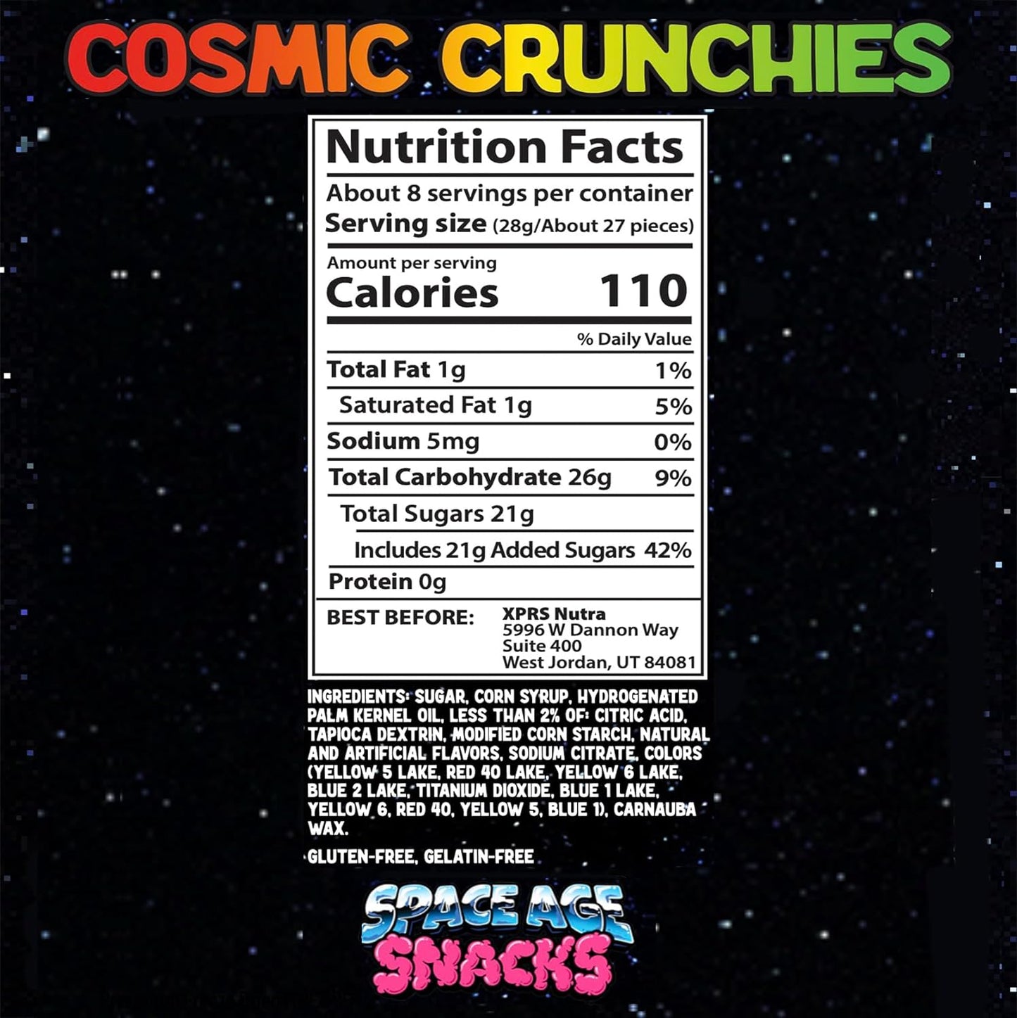 Premium Skittles Freeze Dried Candy - 8 Ounce Cosmic Crunchies Space Age Snacks Freetles for All Ages