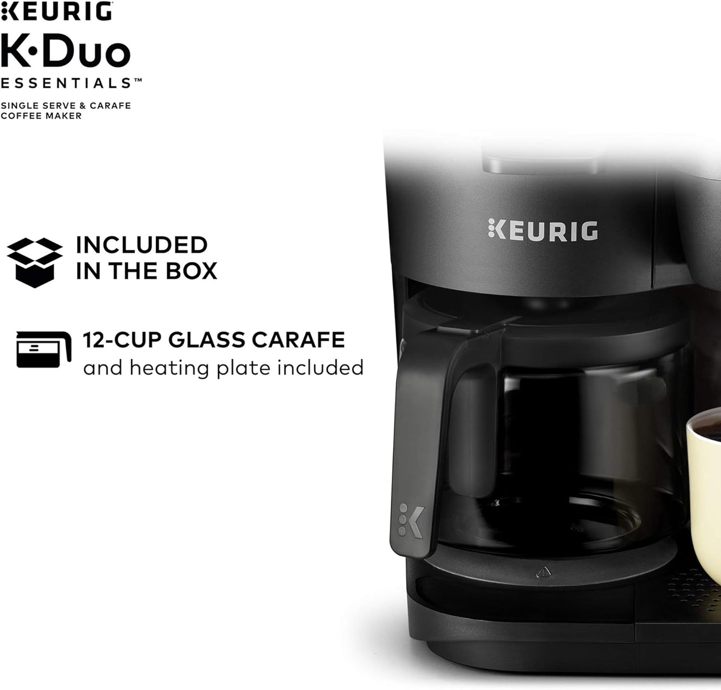 Keurig K-Duo Single Serve K-Cup Pod & Carafe Coffee Maker, Black