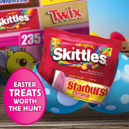 SNICKERS, SKITTLES, TWIX, STARBURST, & MILKY WAY Assorted Egg Hunt Easter Candy Bulk Variety Pack, 87.35 oz, 235 Piece Bag