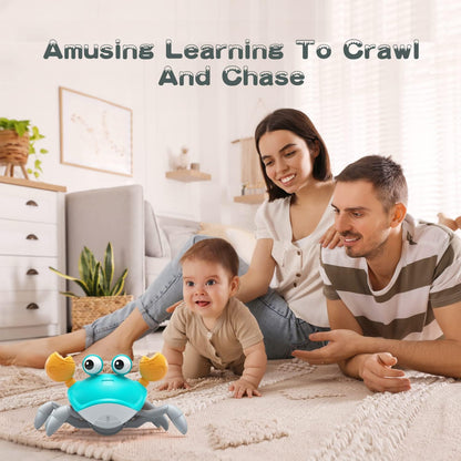 Yeaye Crawling Crab Baby Toys Infant - Tummy Time Toy Gifts for 3 4 5 6 7 8 9 10 11 12 Boy Girl with Learning Crawl System Music for 0-6 6-12 12-18 36 Months Walking Toddler Birthday Gift(Green)