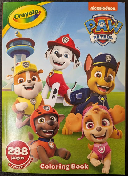 Crayola Paw Patrol Coloring Book with Stickers, Gift for Kids, 288 Pages, Ages 3, 4, 5, 6