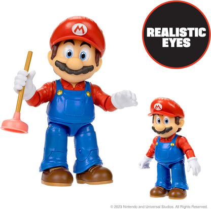 The Super Mario Bros. Movie - 5 Inch Action Figures Series 1 – Mario Figure with Plunger Accessory