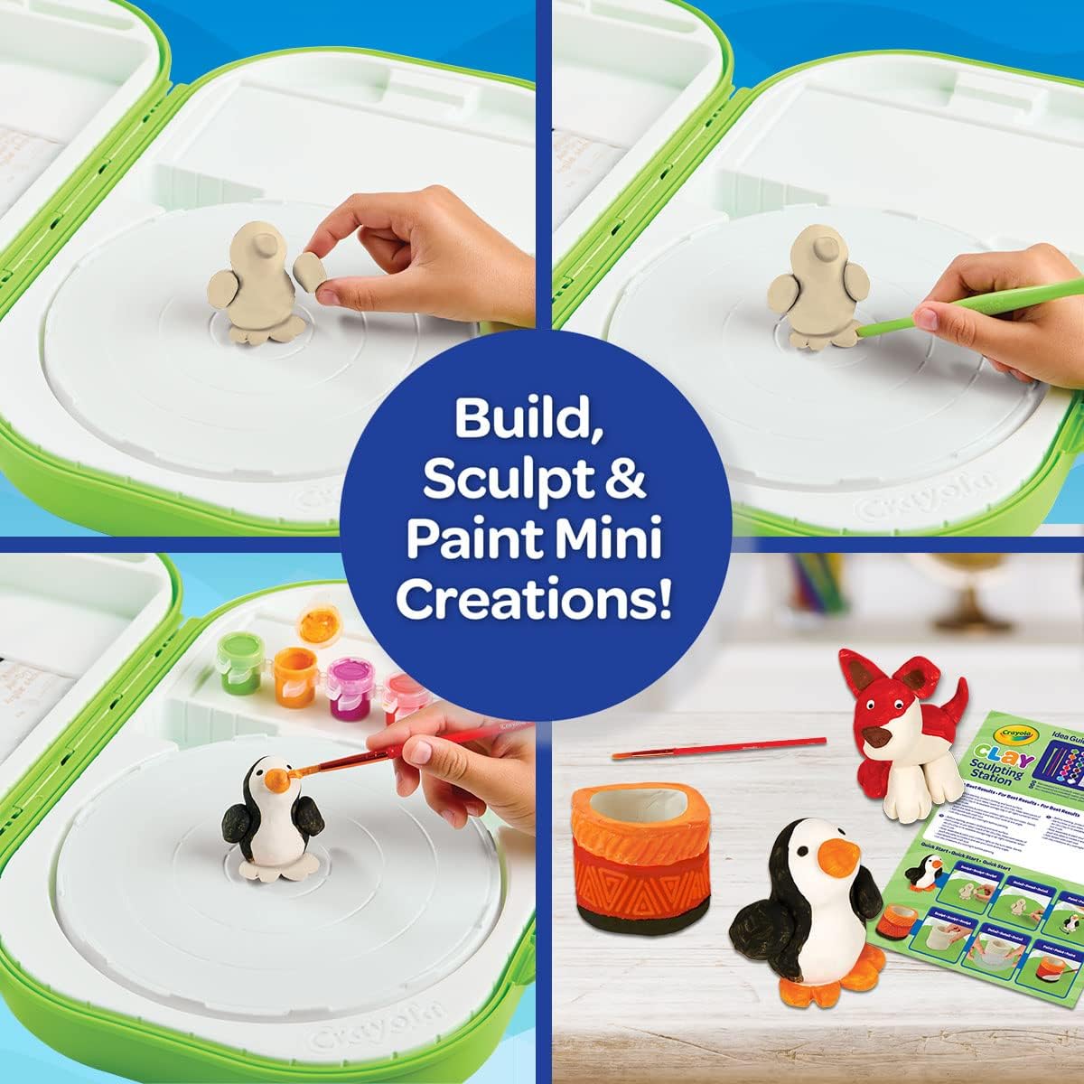 Crayola Clay Sculpting Station, Art Set for Kids, Gift for Ages 6, 7, 8, 9