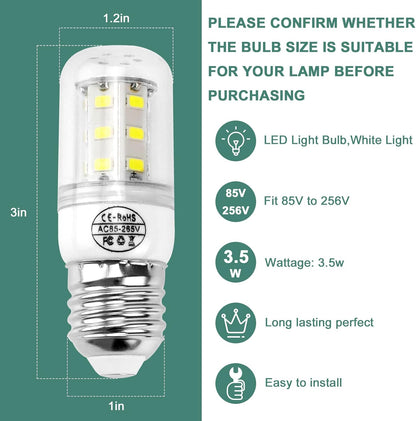 AMI PARTS Refrigerator Light Bulb KEI D34L Bulb Fit for Frigidaire Kenmore 5304511738 Refrigerator Light Bulb Replace AP6278388 PS12364857(3.5W 85V-265V Appliance Bulb White Light)-2Packs