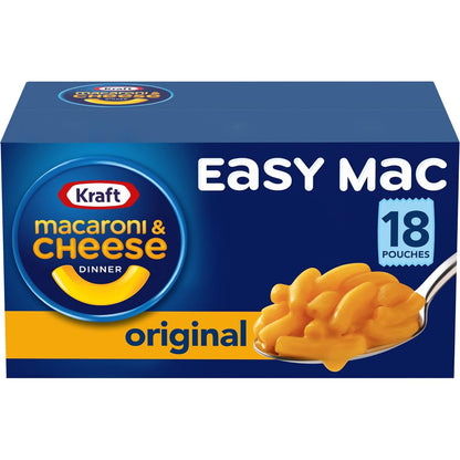 Kraft Easy Mac Original Macaroni & Cheese Microwavable Dinner (18 ct Packets)(Packaging May Vary)