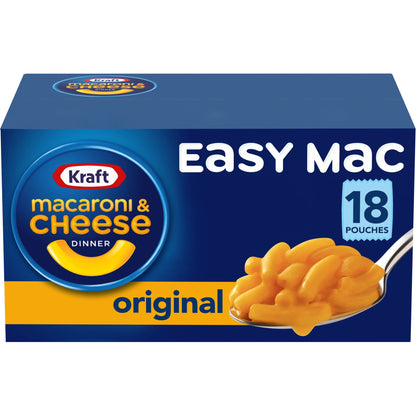 Kraft Easy Mac Original Macaroni & Cheese Microwavable Dinner (18 ct Packets)(Packaging May Vary)