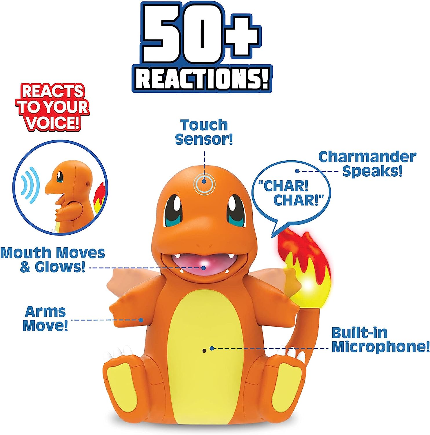 Pokémon Electronic & Interactive My Partner Charmander- Reacts to Touch & Sound, Over 50 Different Interactions with Movement and Sound - Dances, Moves & Speaks - Gotta Catch "˜Em All