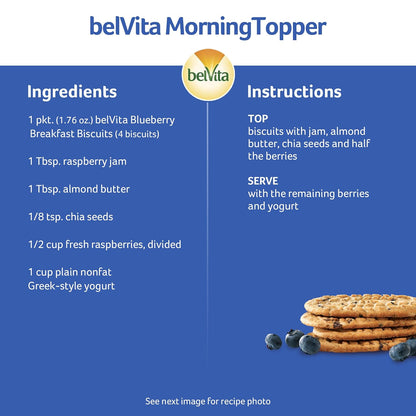 belVita Blueberry Breakfast Biscuits, Value Pack, 12 Packs (4 Biscuits Per Pack)