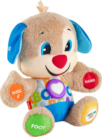 Fisher-Price Laugh & Learn Baby & Toddler Toy Smart Stages Puppy Interactive Plush Dog With Music And Lights For Ages 6+ Months