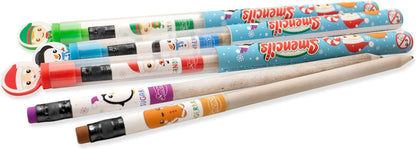 Holiday Smencils - HB #2 Scented Fun Pencils, 5 Count - Stocking Stuffer, Gifts for Kids, School Supplies, Party Favors, Classroom Rewards