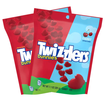 Twizzlers Cherry Bunnies Easter Gummy Candy, Basket Stuffer Gift - Pack of 2-7.1oz Bags