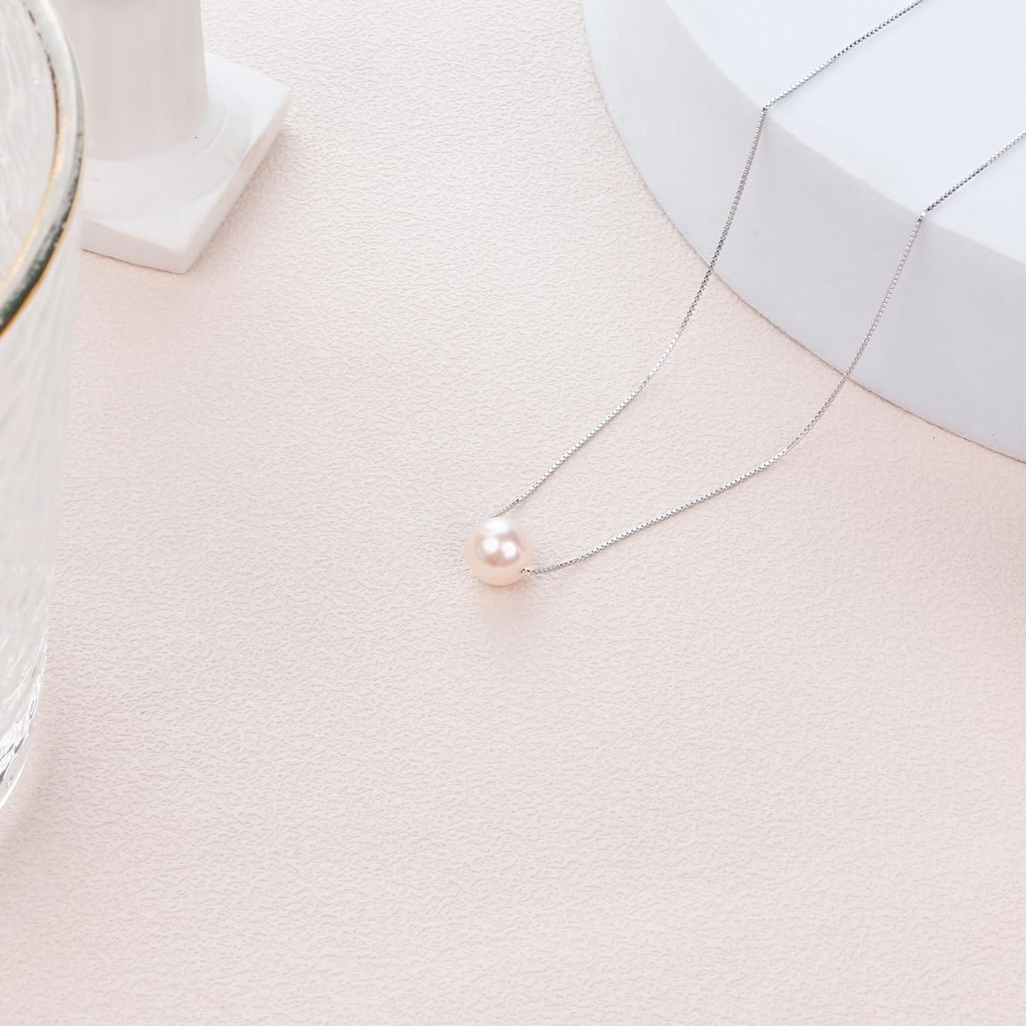 Sereney 10th Birthday Gifts for Girls S925 Sterling Silver Pink Pearl Necklace as Gifts for 10 Year Old Girl, Adjustable Length 10 Birthday Ideas for Girls Trendy 2024