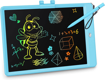 KOKODI LCD Writing Tablet, 10 Inch Colorful Toddler Doodle Board Drawing Tablet, Erasable Reusable Electronic Drawing Pads, Educational and Learning Toy for 3-6 Years Old Boy and Girls