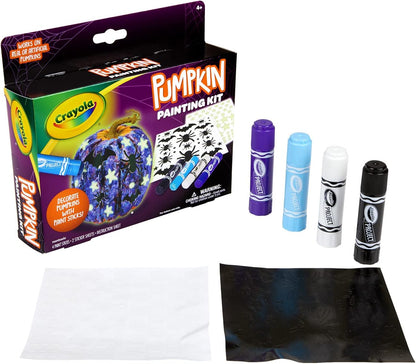 Crayola Galaxy No Carve Pumpkin Decorating Kit, Less Mess Kids Paint Set, Glow in The Dark Stickers