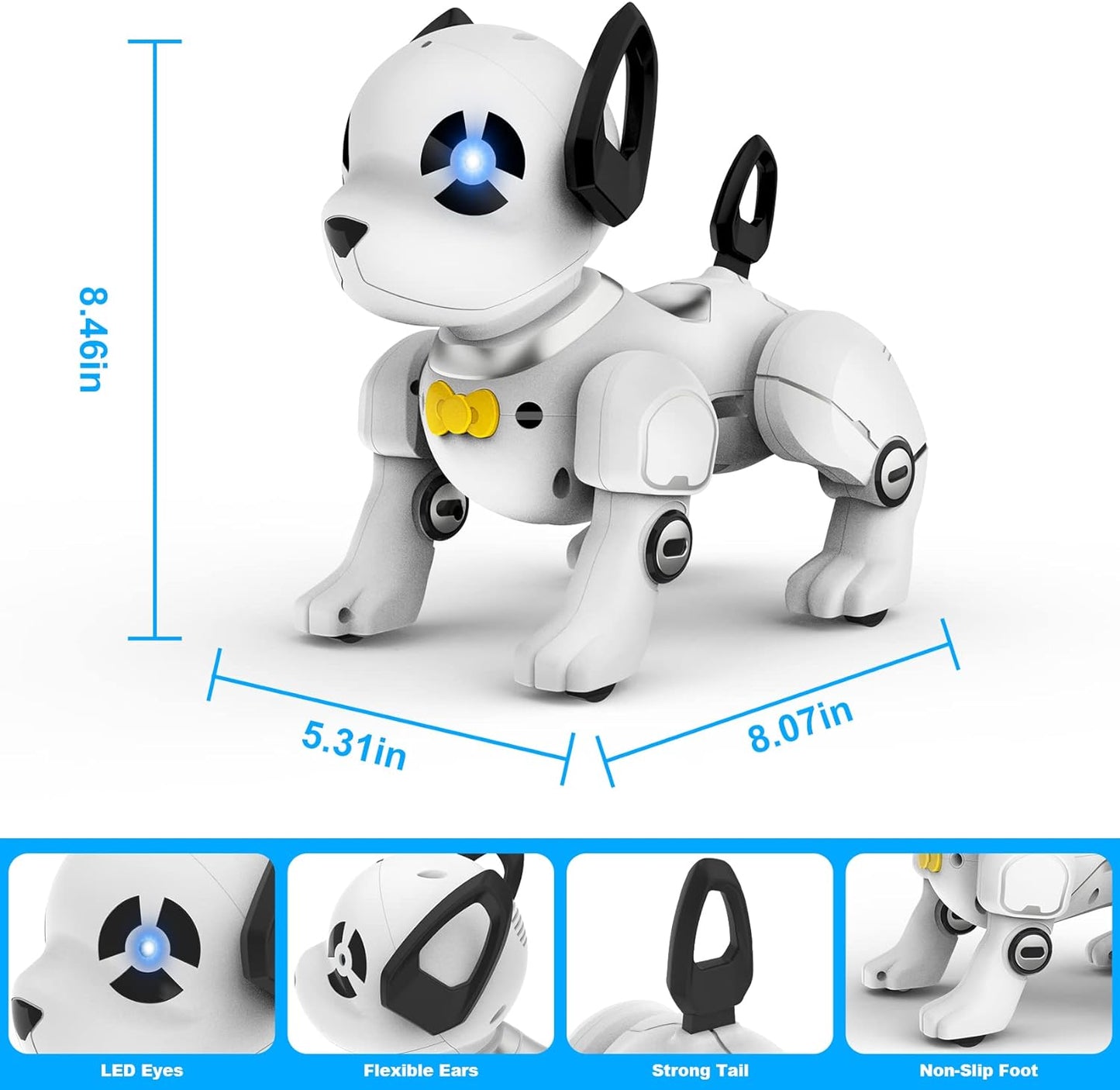 SUPIREO Remote Control Robot Dog Toy, RC Dog Programmable Smart Interactive Robotic Pets, RC Stunt Robot Toys Dog Imitates Animals Music Dancing Handstand Push-up Follow Functions for Boys Girls Toy