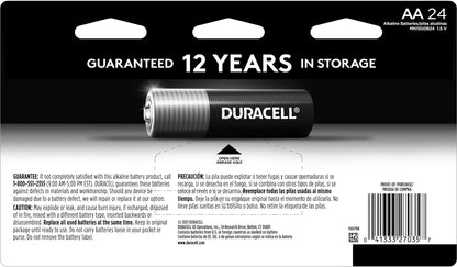 Duracell Coppertop AA Batteries with Power Boost Ingredients, 24 Count Pack Double A Battery with Long-lasting Power, Alkaline AA Battery for Household and Office Devices