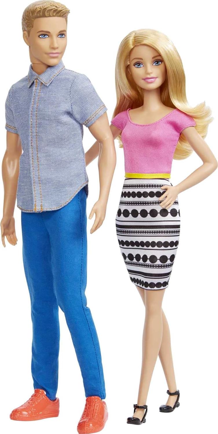 Barbie Dolls, Barbie and Ken Doll 2-Pack Featuring Blonde Hair and Bright Colorful Clothes, Kids Toys (Amazon Exclusive)