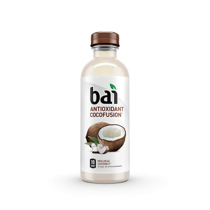 Bai Coconut Flavored Water, Molokai Coconut, Antioxidant Infused Drinks, 18 Fluid Ounce Bottles, (Pack of 12)