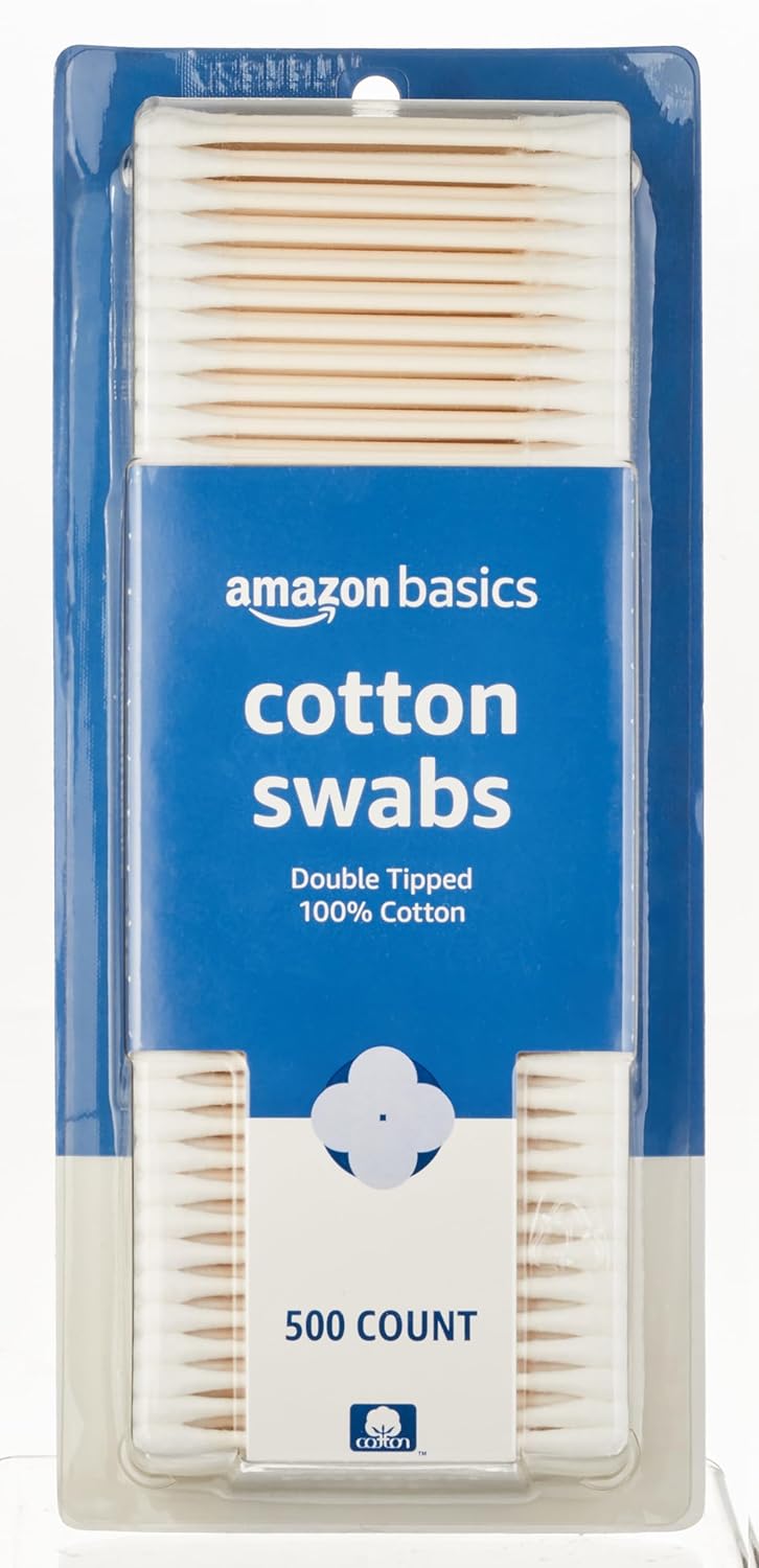 Amazon Basics Cotton Swabs, 500 Count (Previously Solimo)