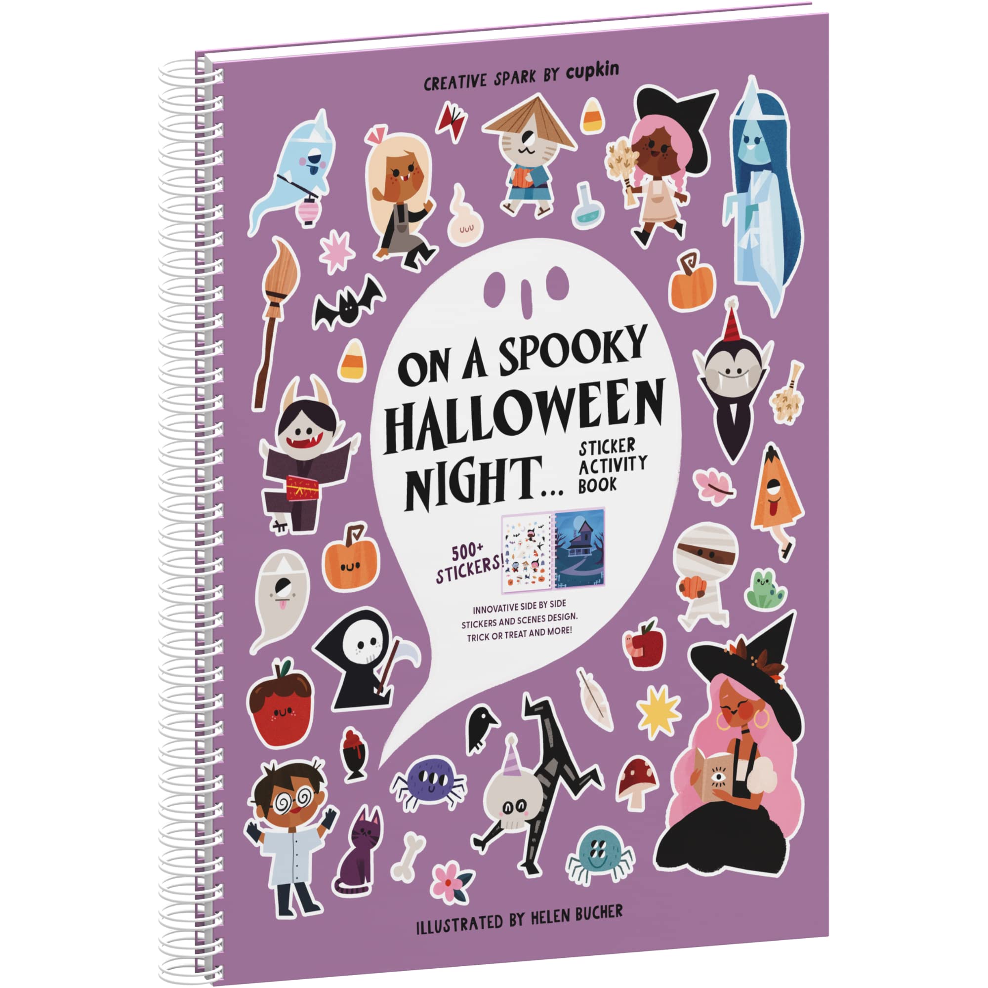 Halloween Sticker Books for Kids 3-5 Spooky Halloween Crafts for Kids (500+ Cute Halloween Stickers for Kids & 12 Scenes) Halloween Activity Books Halloween Coloring Book for Kids Ages 4-8