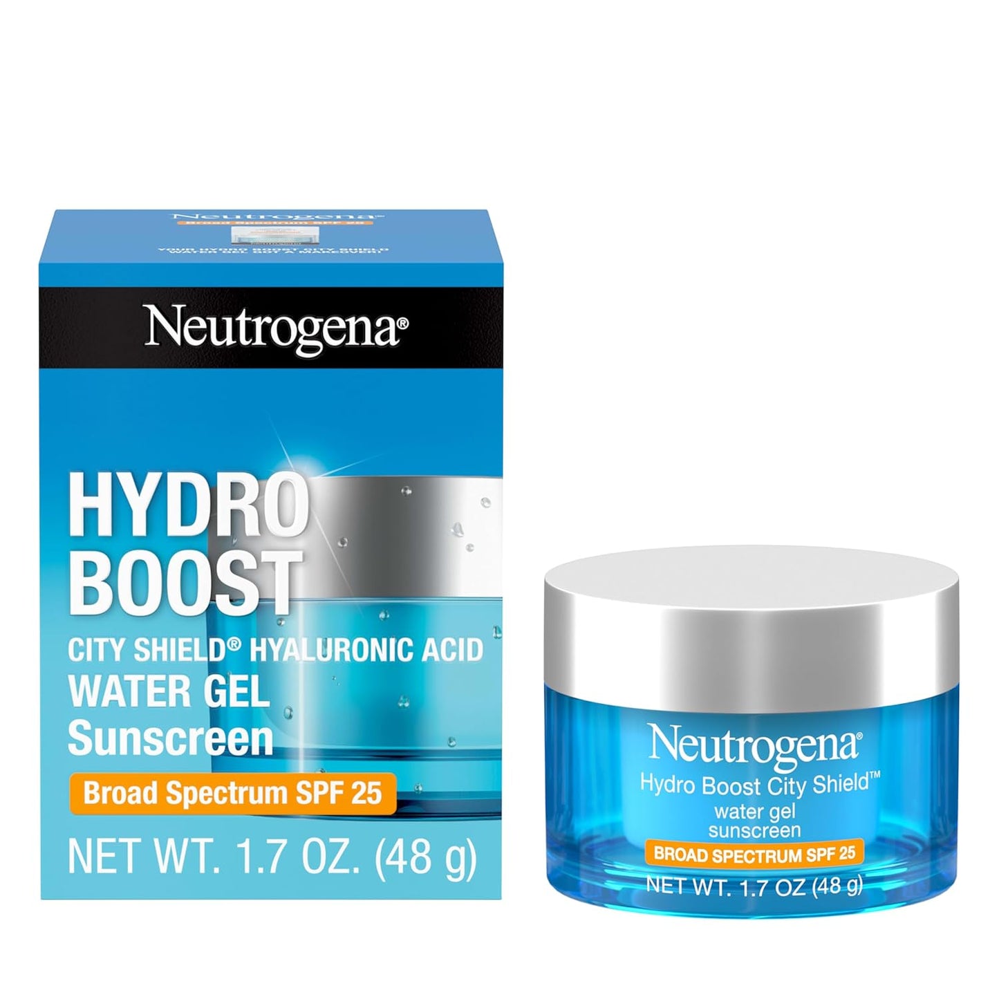 Neutrogena Hydro Boost Face Moisturizer with SPF 25, Hydrating Facial Sunscreen, Oil-Free and Non-Comedogenic Water Gel Face Lotion 1.7 oz