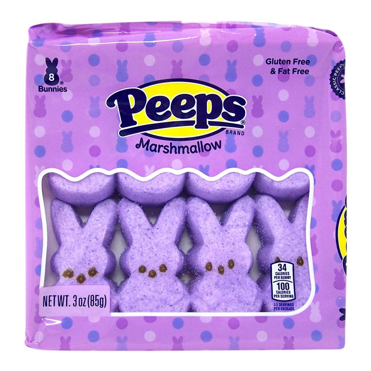 Easter Peeps Candy Marshmallow Bunnies Bulk Assorted Colors, Basket Stuffers, Pack of 4