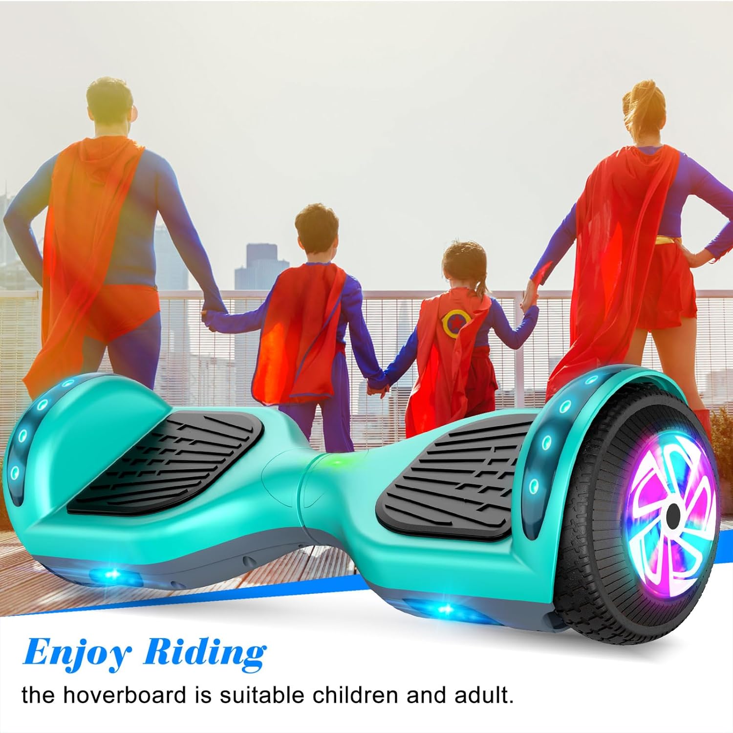 FLYING-ANT Hoverboard, 6.5 Inch Self Balancing Hoverboards with Bluetooth and Flashing LED Lights, Hover Board for Kids Teenagers
