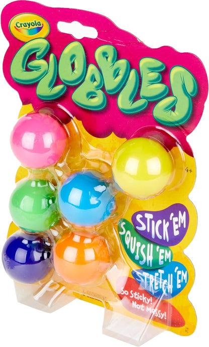 Crayola Globbles Fidget Toy (6ct), Sticky Fidget Balls, Squish Gift for Kids, Sensory Toys, Ages 4, 5, 6, 7, 8