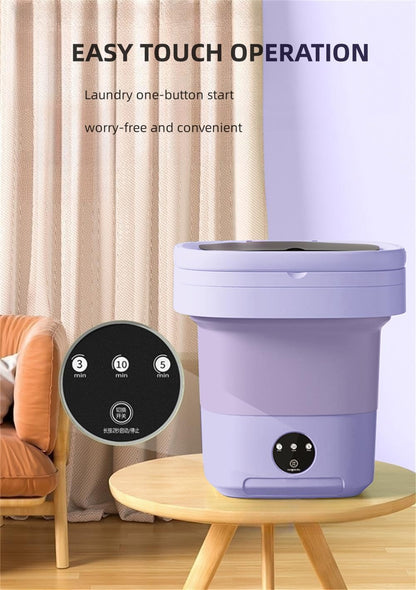 Portable washing machine,Mini Washer,11L upgraded large capacity foldable Washer, Deep cleaning of underwear, baby clothes and other small clothes.Suitable for apartments, dormitories, hotel. (Purple)