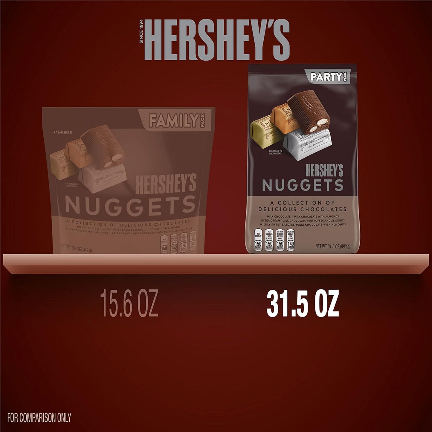 HERSHEY'S NUGGETS Assorted Chocolate, Easter Candy Party Pack, 31.5 oz