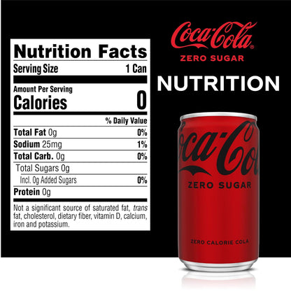 Coke Zero Sugar Diet Soda Soft Drink, 7.5 fl oz, 10 Pack