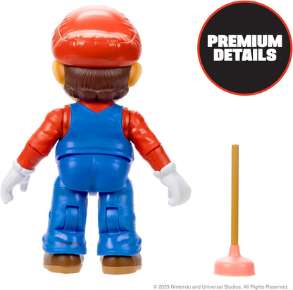 The Super Mario Bros. Movie - 5 Inch Action Figures Series 1 – Mario Figure with Plunger Accessory